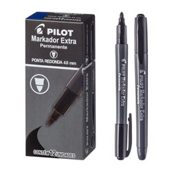 Marcador permanente pilot 4.0mm p. redonda pt c/12