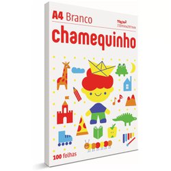 Papel sulfite chamequinho a4 branco 75g com 100 folhas