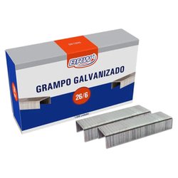 Grampo para grampeador brw 26/6 - com 1000 galvanizado