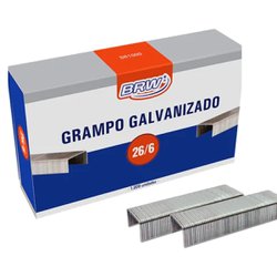 Grampo para grampeador brw 26/6 - com 5000 galvanizado
