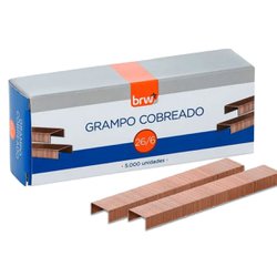 Grampo para grampeador brw 26/6 - com 5000 cobreado