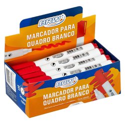 Marcador para quadro branco brw vermelho com 12 ca3003