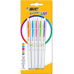 Caneta esferografica bic cristal up 1.2mm media sortida fashion blister c/5
