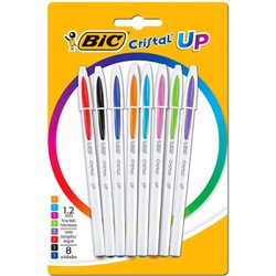 Caneta esferografica bic cristal up 1.2mm media sortida fashion blister c/8