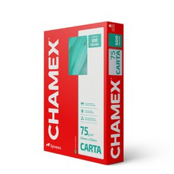 Papel sulfite chamex carta branco 75g resma com 500 folhas