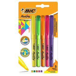 Marca texto bic brite liner sortido blister com 05