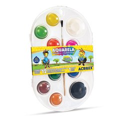 Aquarela escolar acrilex c/12 cores