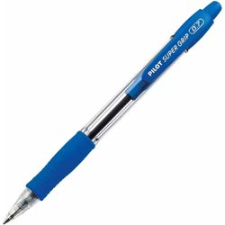 Caneta esferografica pilot super grip 0.7mm fina azul com 12