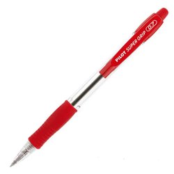 Caneta esferografica pilot super grip 0.7mm fina vermelha com 12