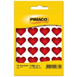 Etiqueta pimaco coracao vermelho 18,8mm c/100 etiq.