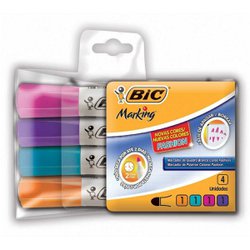 Marcador para quadro branco bic fashion sortido c/4