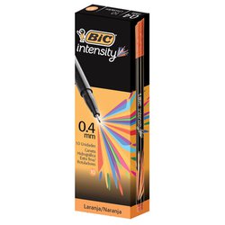 Caneta hidrografica bic intensity 0.4mm laranja com 10