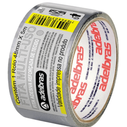 Fita adesiva silver tape multiuso adelbras 48mm x 5m prata