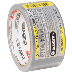 Fita adesiva silver tape multiuso adelbras 48mm x 10m prata