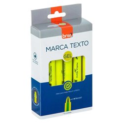 Marca texto em gel brw fluorescente amarelo com 12