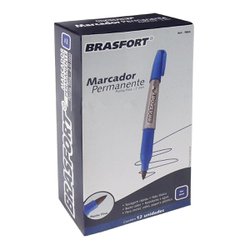 Marcador permanente brasfort fino azul