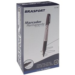 Marcador permanente brasfort fino preto