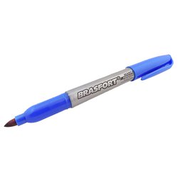 Marcador permanente brasfort fino azul c/01 blister