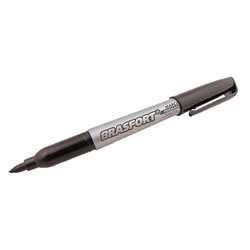 Marcador permanente brasfort fino preto c/01 blister