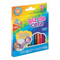Giz de cera tris fino 12 cores
