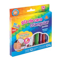 Giz de cera tris jumbo 12 cores