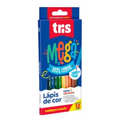 Lapis de cor tris mega soft triangular com 12 cores