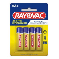 Pilha rayovac pequena aa com 4