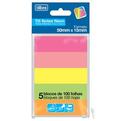 Bloco adesivo tili notes tilibra 50 x 15mm c/500fls