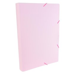 Pasta pvc com elastico dello serena oficio 4cm 0249 rosa pastel