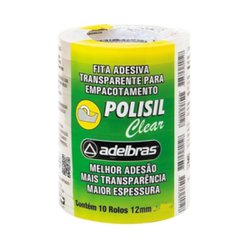 Fita adesiva adelbras polisil 12mm x 30m transparente