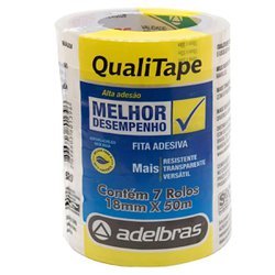 Fita adesiva para embalagem adelbras qualitape 18mm x 50m transparente