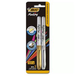 Marcador permanente bic grip 0,8 - 1,8mm metallic c/2