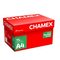 Papel sulfite chamex a4 branco 75g caixa com 5000 folhas