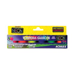 Tinta guache acrilex 15ml - neon com 6 cores
