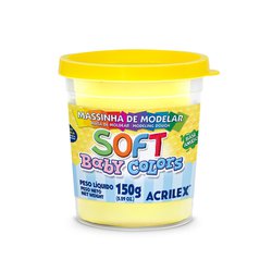 Massa de modelar soft acrilex 150g 808 amarelo bebe