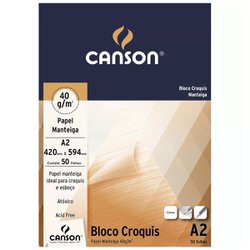 Bloco canson tecnico croquis 40g a2 - 50 folhas papel manteiga
