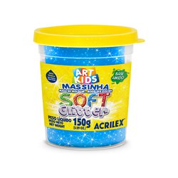 Massa de modelar soft acrilex 150g 204 glitter azul