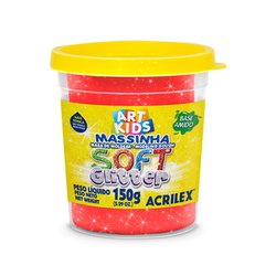 Massa de modelar soft acrilex 150g 205 glitter vermelho