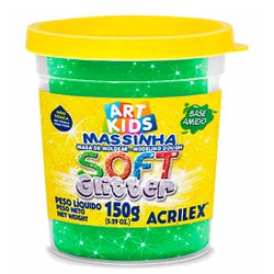 Massa de modelar soft acrilex 150g 206 glitter verde