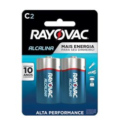 Pilha alcalina rayovac media c com 2