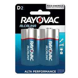 Pilha alcalina rayovac grande d com 2