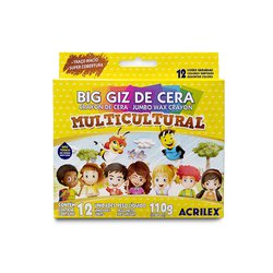 Giz de cera acrilex big multicultural com 12