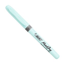 Marca texto bic marking pastel azul com 12