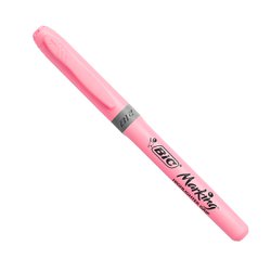 Marca texto bic marking pastel rosa com 12