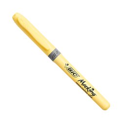 Marca texto bic marking pastel amarelo com 12