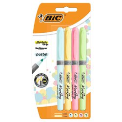 Marca texto bic marking pastel sortido com 4 blister