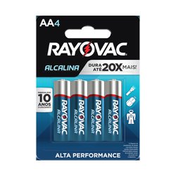 Pilha alcalina rayovac pequena aa com 4