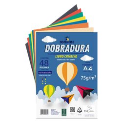 Papel sulfite criativo romitec a4 dobradura 2 cores 75g 48 folhas