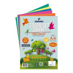 Papel sulfite criativo romitec a4 lummi 5 cores 120g 20 folhas