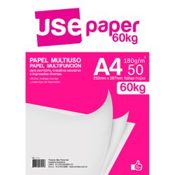 Papel sulfite use paper a4 branco 60kg 180g 50 folhas